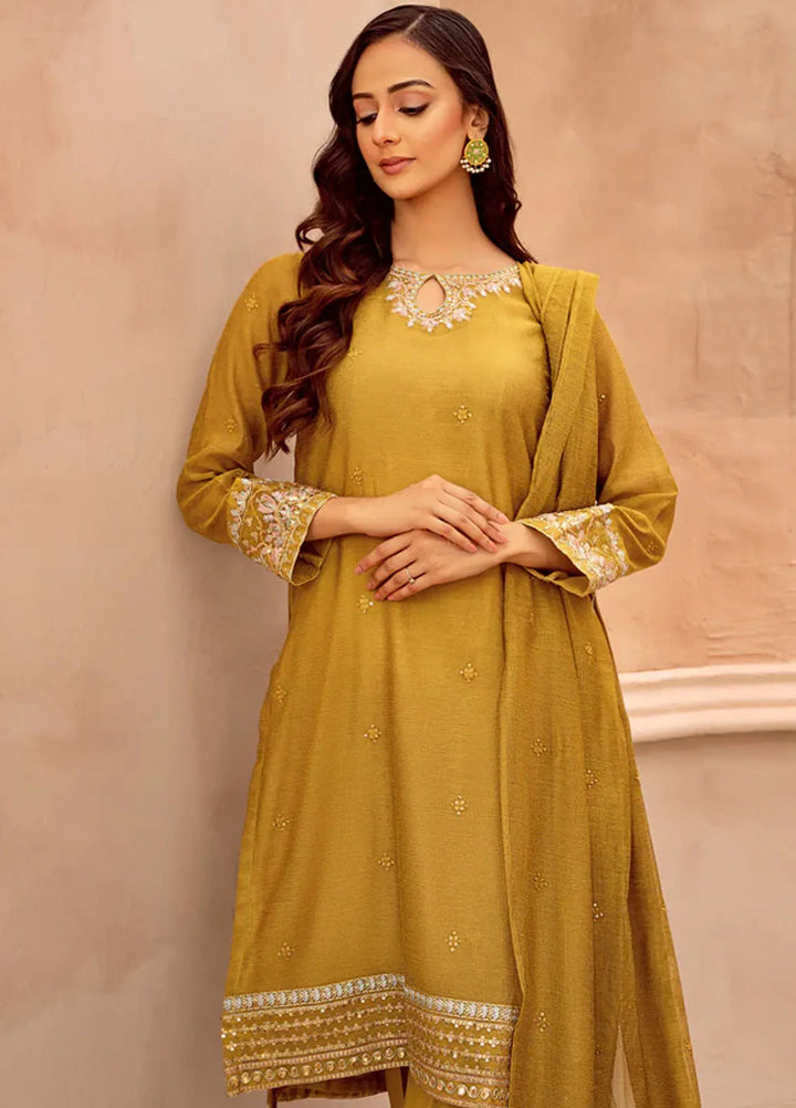 Kross Kulture Pret Embroidered Cotton Net 3 Piece Suit Ayansh KLX-00567