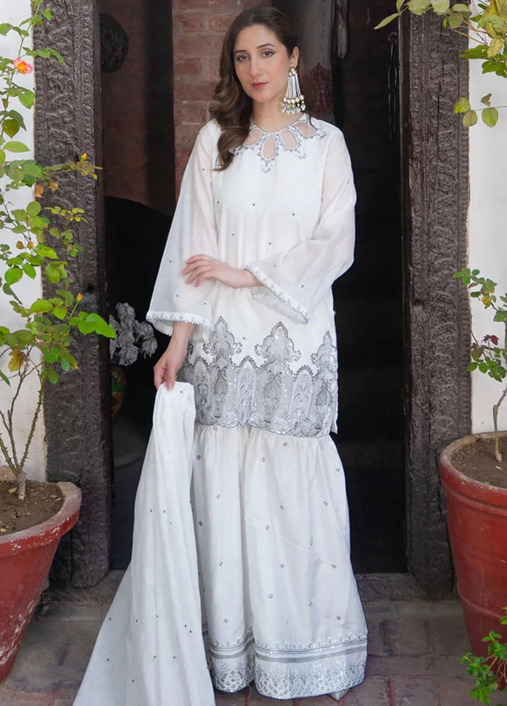 Kross Kulture Pret Embroidered Cotton Net 3 Piece Suit Kavindi KKSG-00533