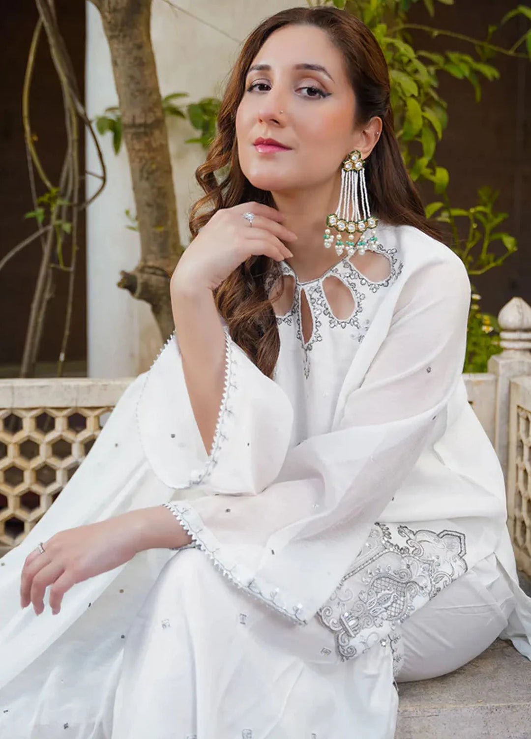 Kross Kulture Pret Embroidered Cotton Net 3 Piece Suit Kavindi KKSG-00533