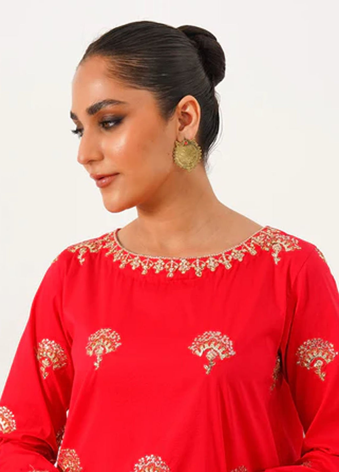 Kross Kulture Pret Embroidered Cotton Silk 2 Piece Suit 0001527-RED