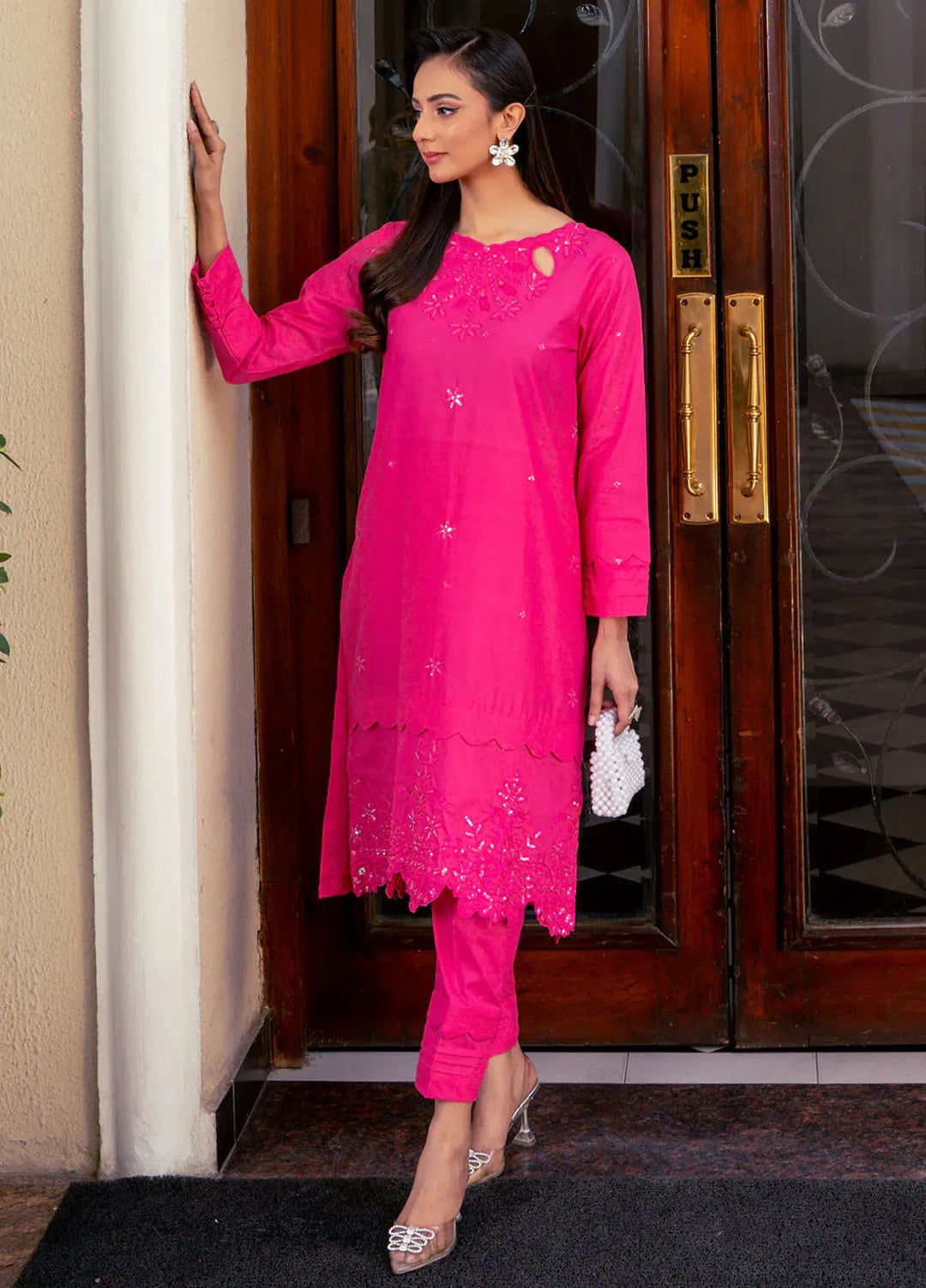 Kross Kulture Pret Embroidered Lawn 2 Piece Suit Ruby KE-00830