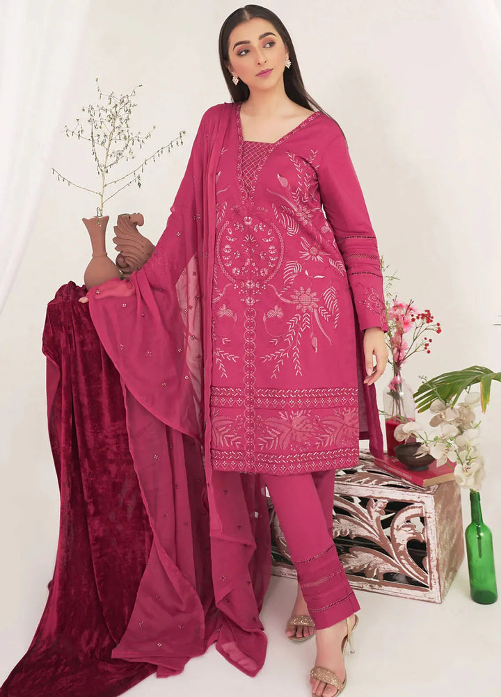 Kross Kulture Pret Embroidered Lawn 3 Piece Suit Hadiya KE-00719