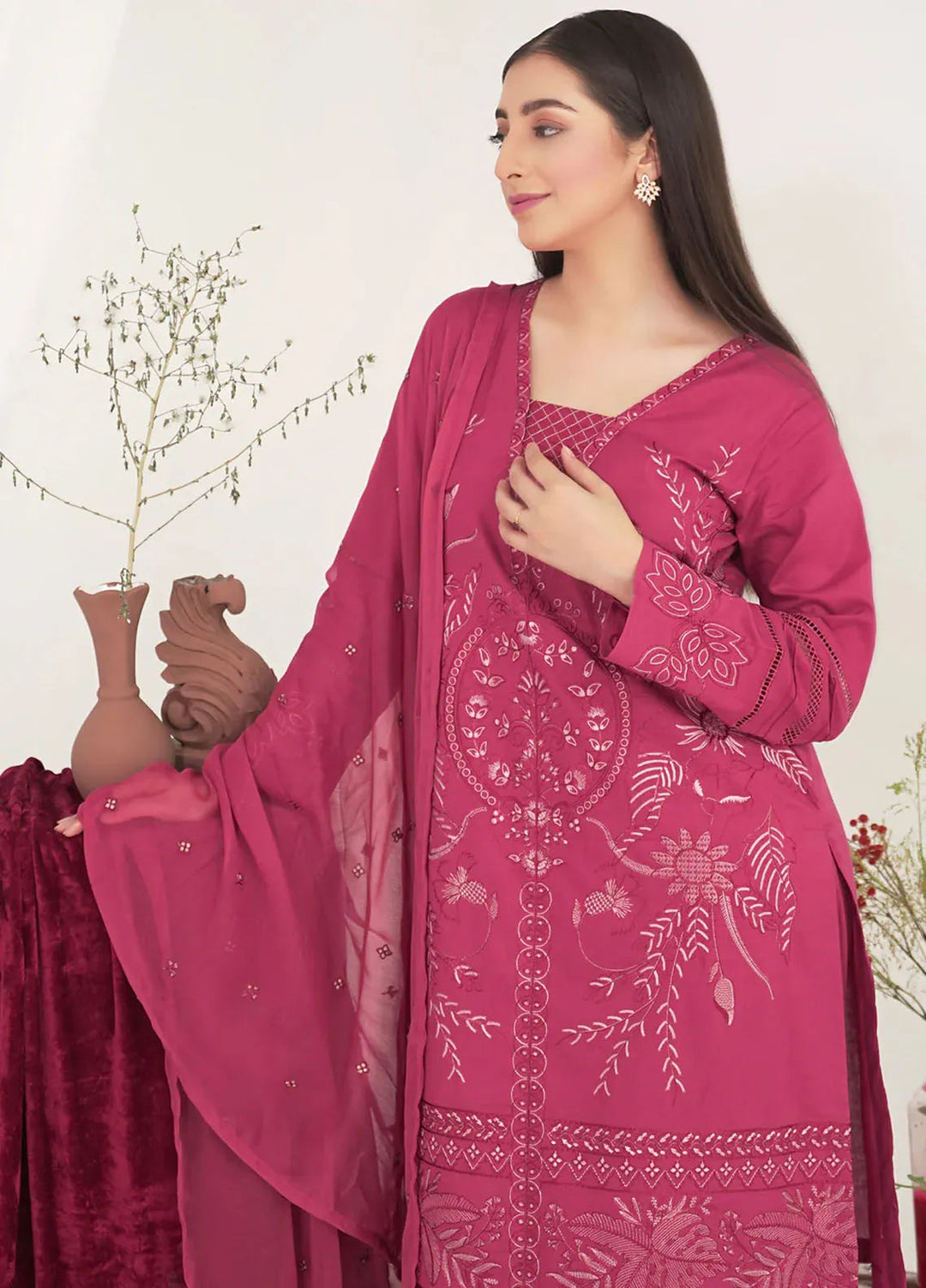 Kross Kulture Pret Embroidered Lawn 3 Piece Suit Hadiya KE-00719