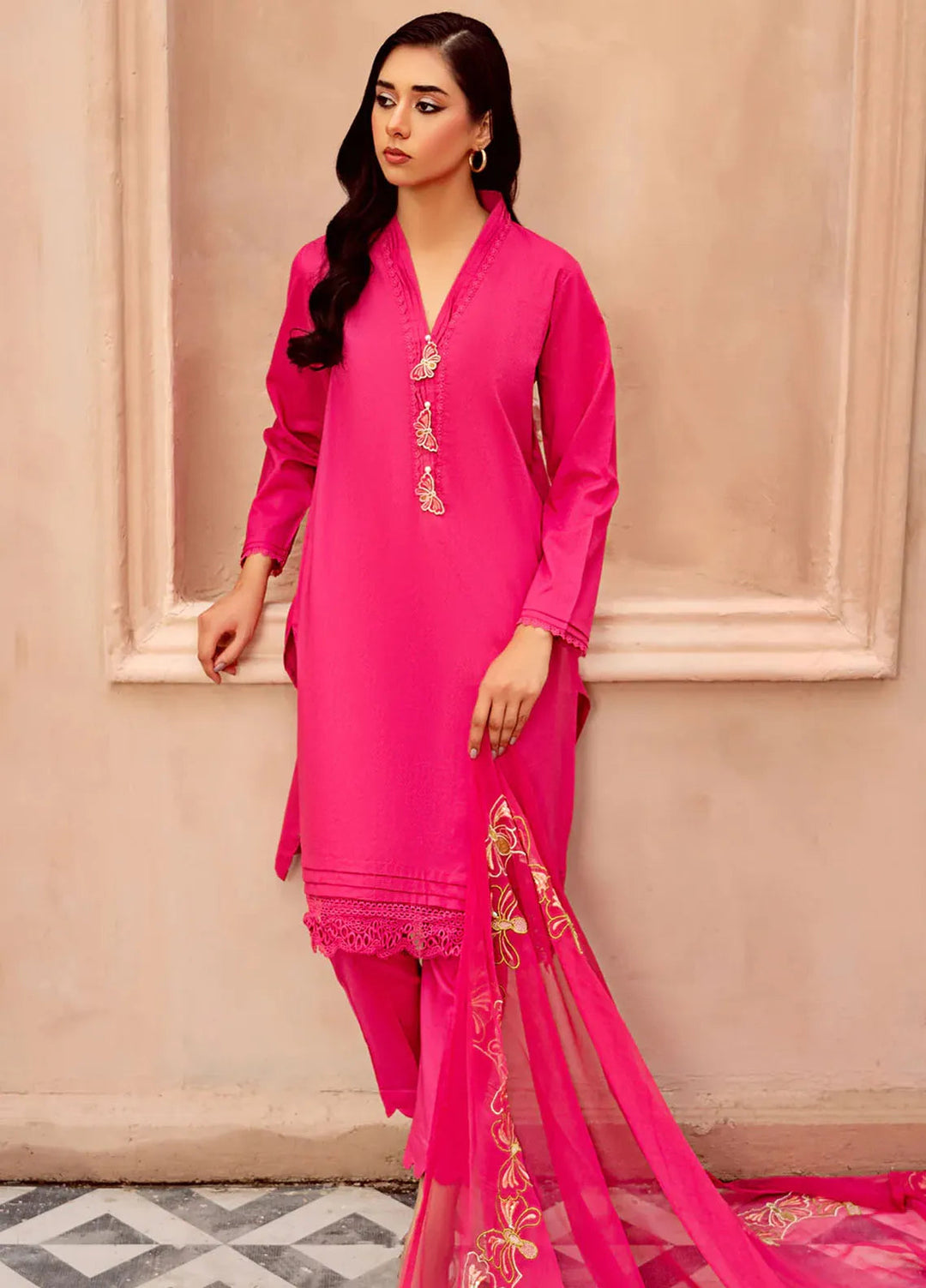 Kross Kulture Pret Embroidered Lawn 3 Piece Suit Indigo KE-00679
