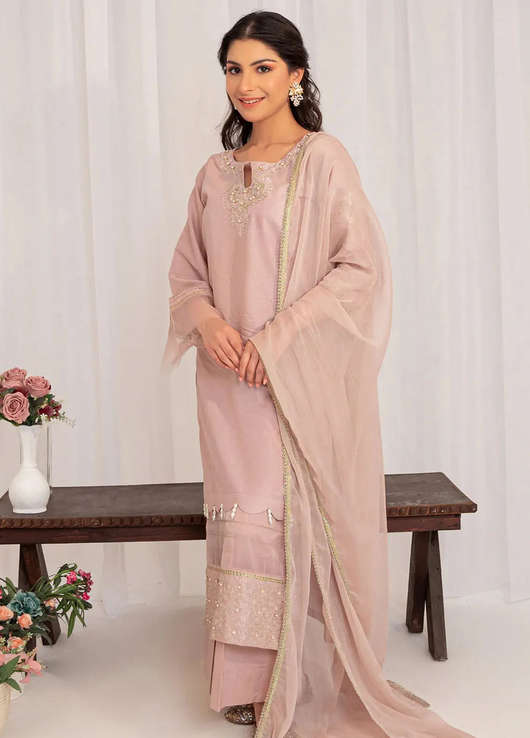 Kross Kulture Pret Embroidered Lawn 3 Piece Suit Mor KKSG-00782