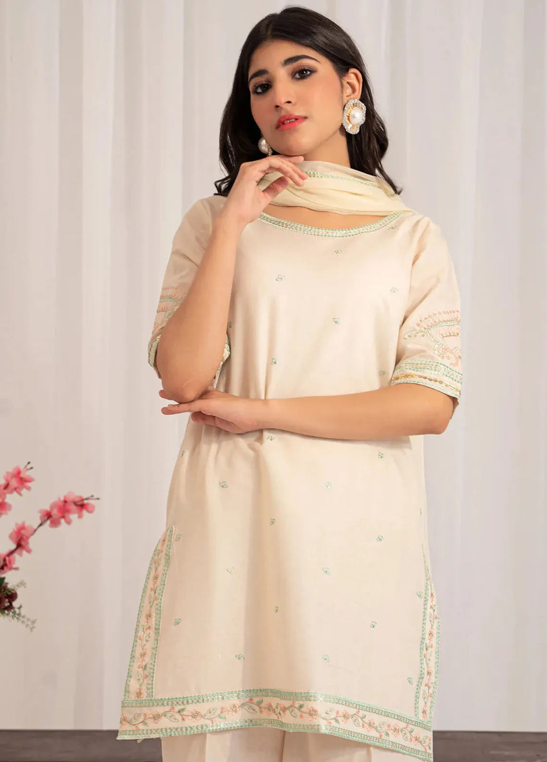 Kross Kulture Pret Embroidered Lawn 3 Piece Suit Qalb KKSG-00779