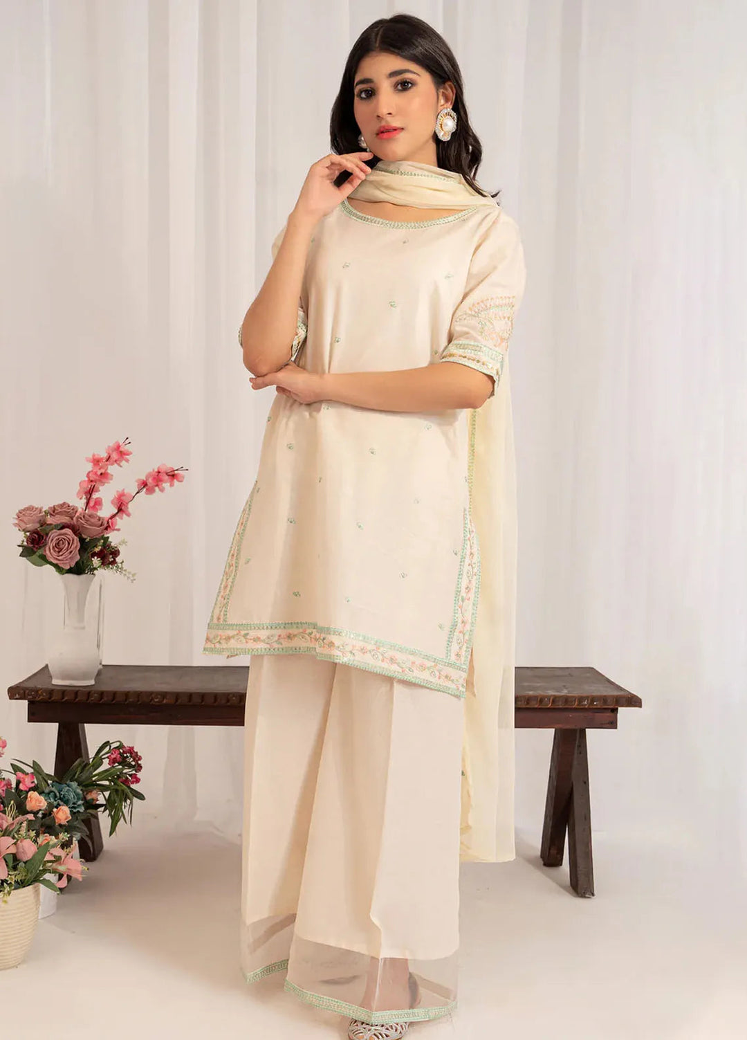 Kross Kulture Pret Embroidered Lawn 3 Piece Suit Qalb KKSG-00779