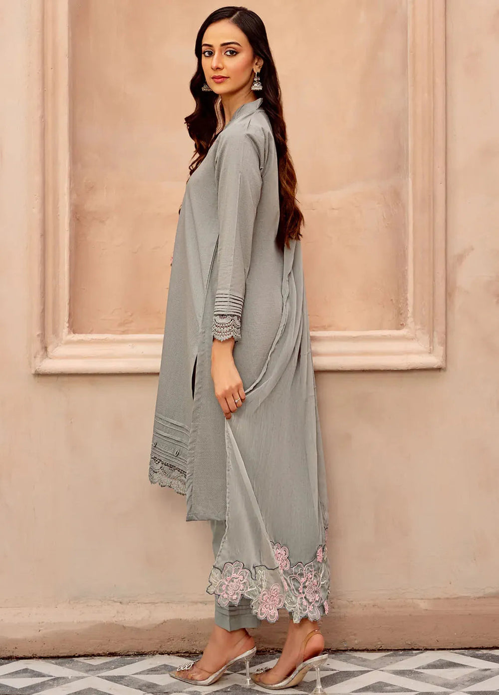 Kross Kulture Pret Embroidered Lawn 3 Piece Suit Stellar KE-00678