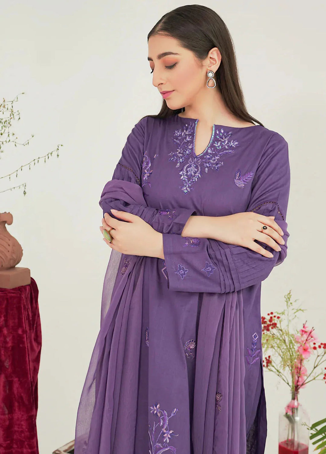 Kross Kulture Pret Embroidered Lawn 3 Piece Suit Zoya KE-00722