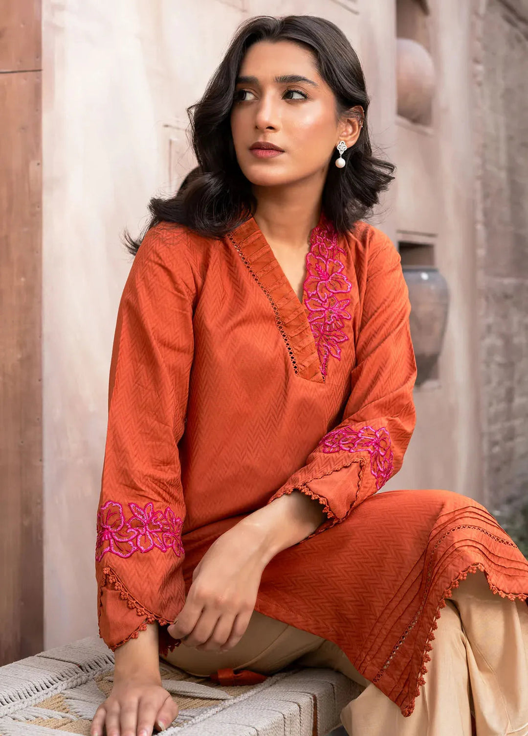 Kross Kulture Pret Embroidered Lawn Kurti mair KGL-00953