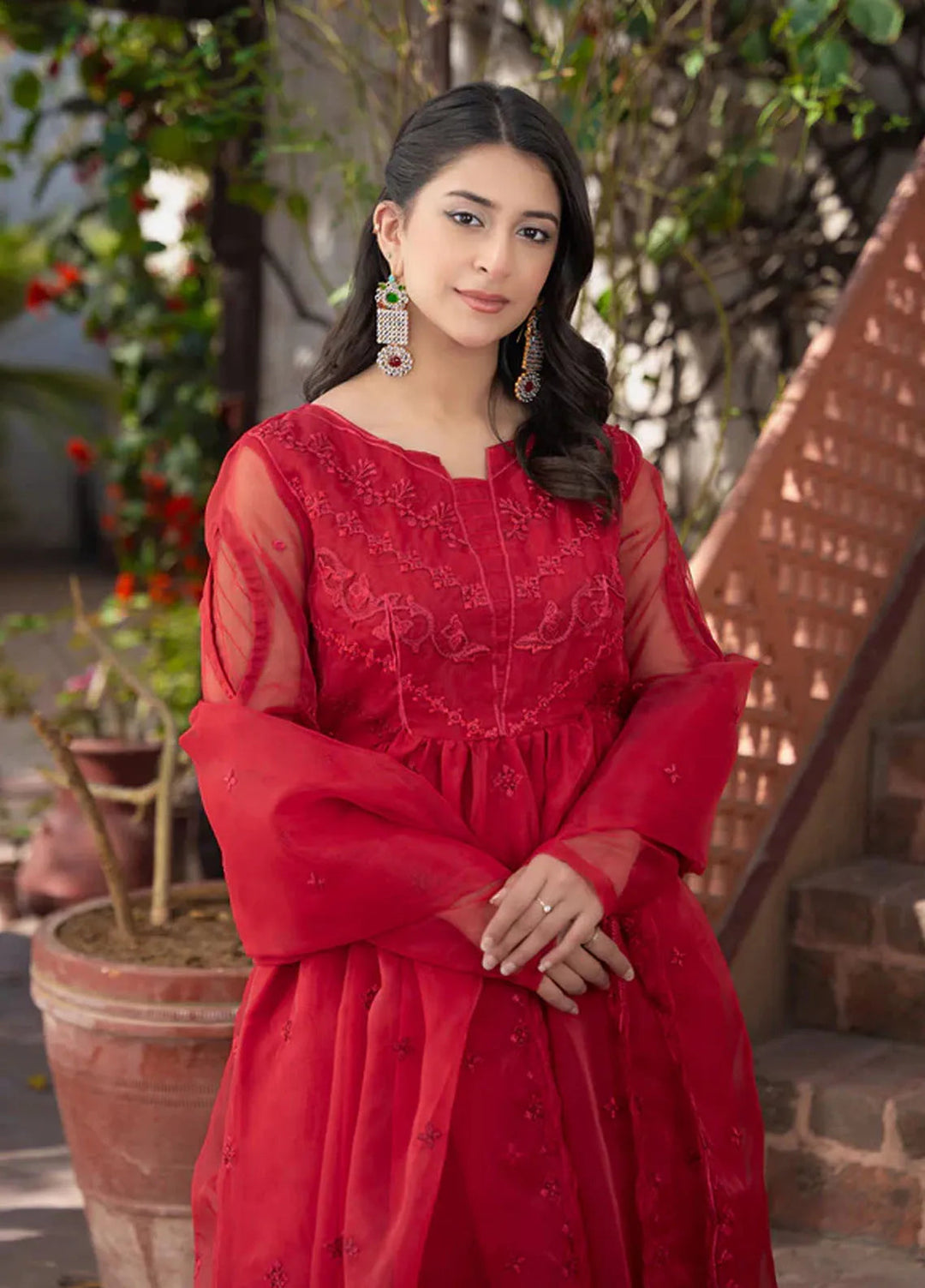 Kross Kulture Pret Embroidered Organza 3 Piece Suit Annika KKSG-00540