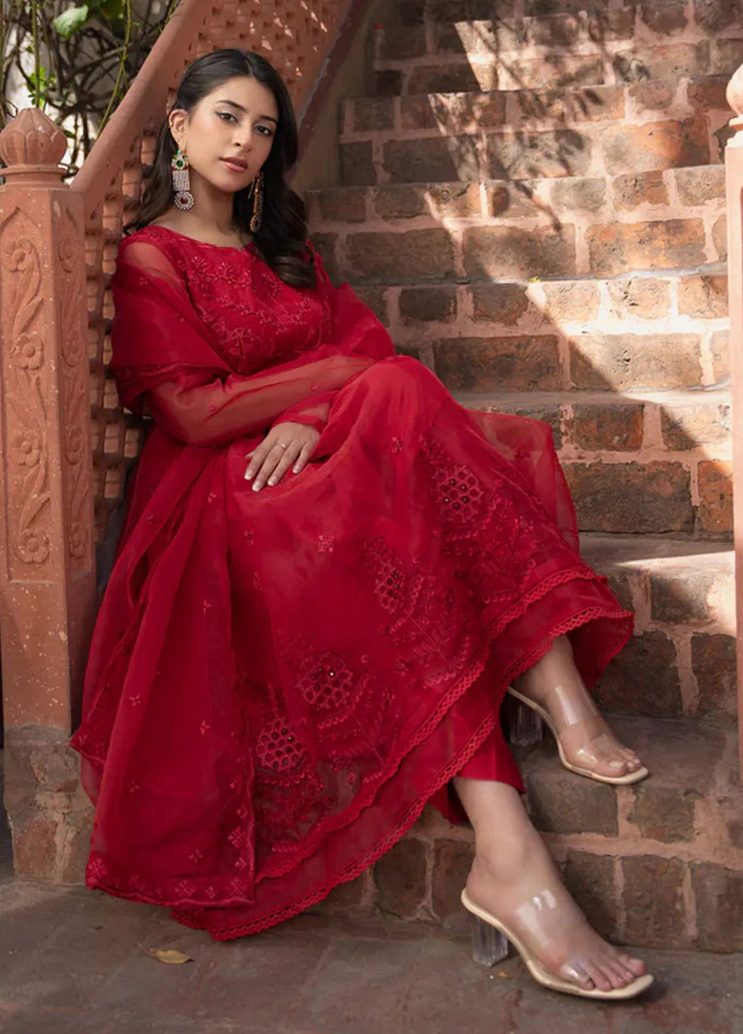 Kross Kulture Pret Embroidered Organza 3 Piece Suit Annika KKSG-00540