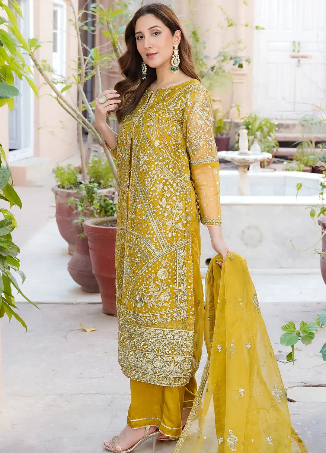 Kross Kulture Pret Embroidered Organza 3 Piece Suit Riaan KLX-00521