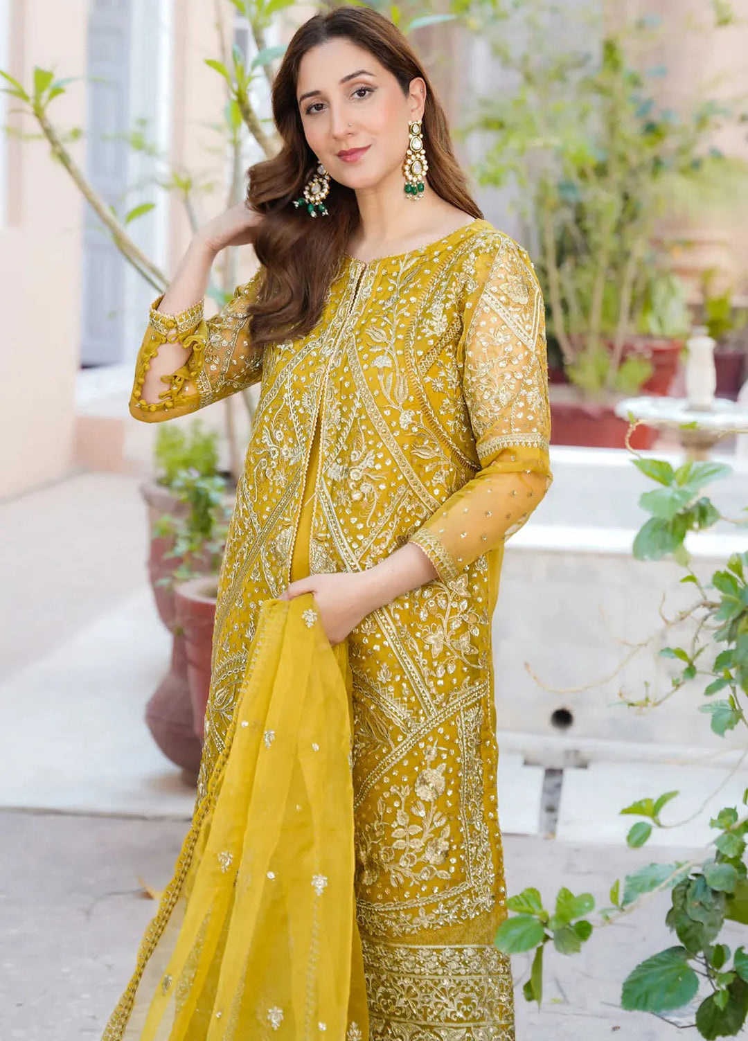 Kross Kulture Pret Embroidered Organza 3 Piece Suit Riaan KLX-00521