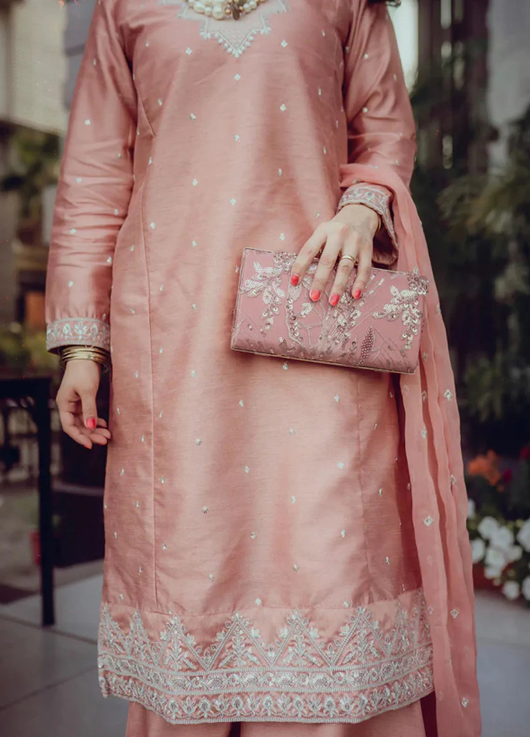 Kross Kulture Pret Embroidered Raw Silk 3 Piece Suit Amal KLX- 00518