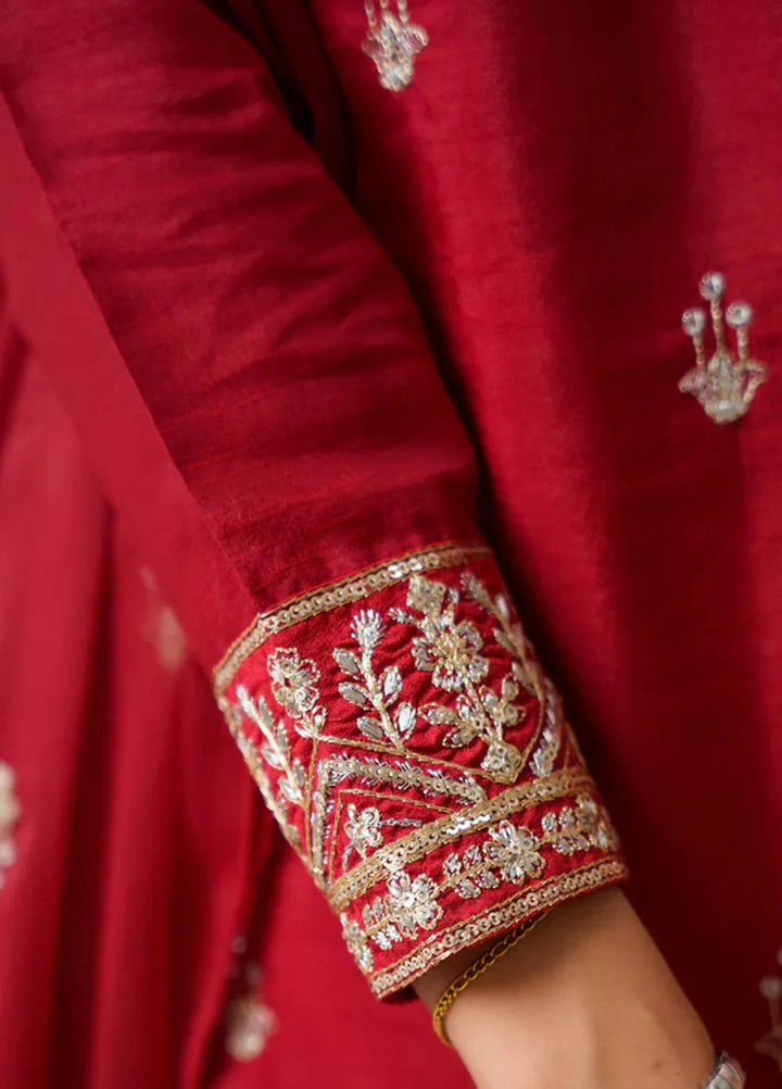 Kross Kulture Pret Embroidered Raw Silk 3 Piece Suit Mahira KLX- 00520