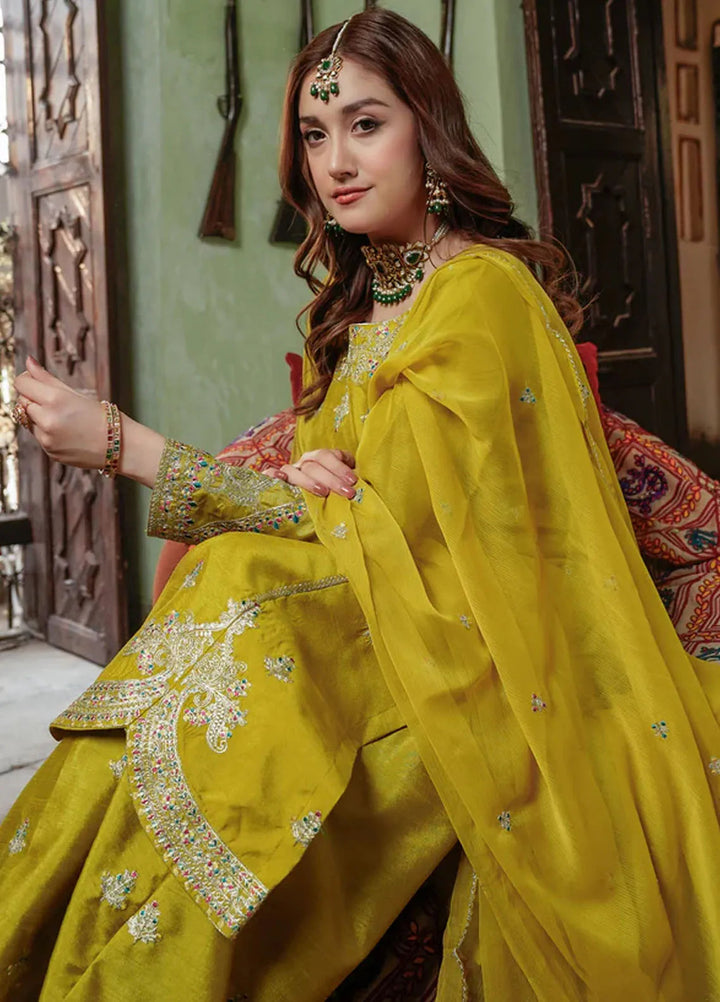 Kross Kulture Pret Embroidered Raw Silk 3 Piece Suit Zareen KLX- 00516