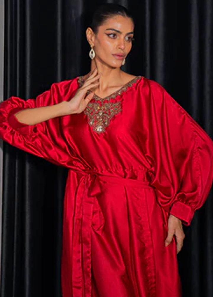 Kross Kulture Pret Embroidered Silk 1 Piece 0001166-RED