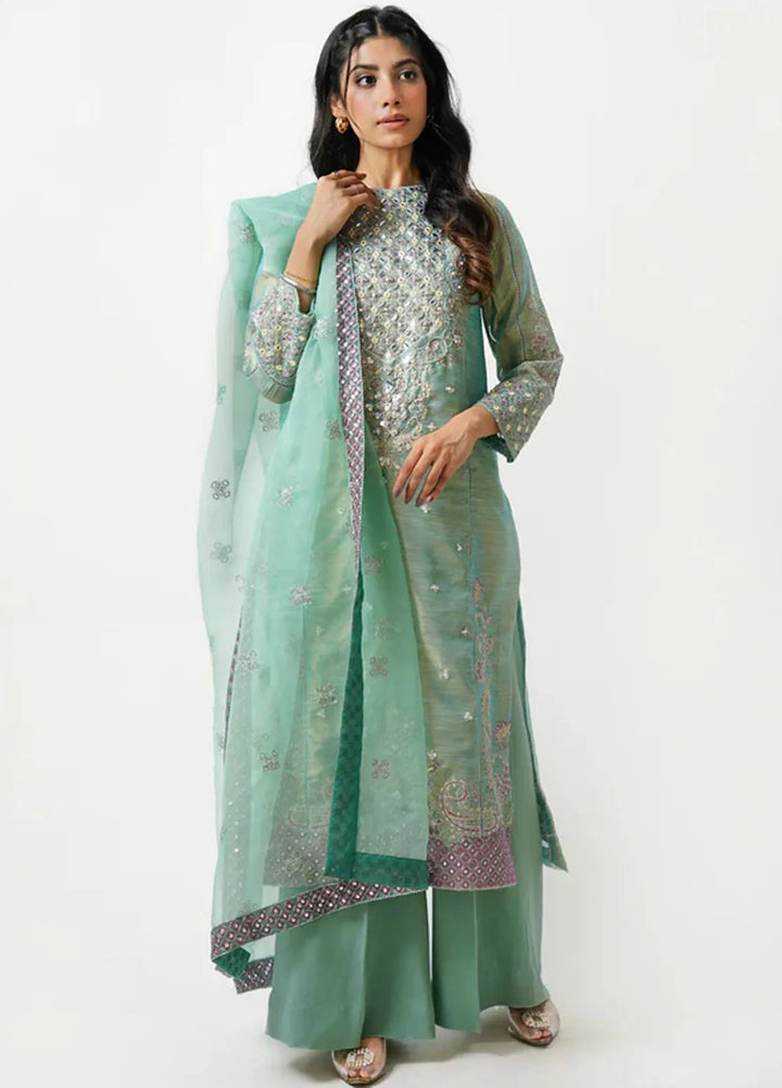 Kross Kulture Pret Embroidered Tissue Masoori 3 Piece Suit Alora KLX- 00525