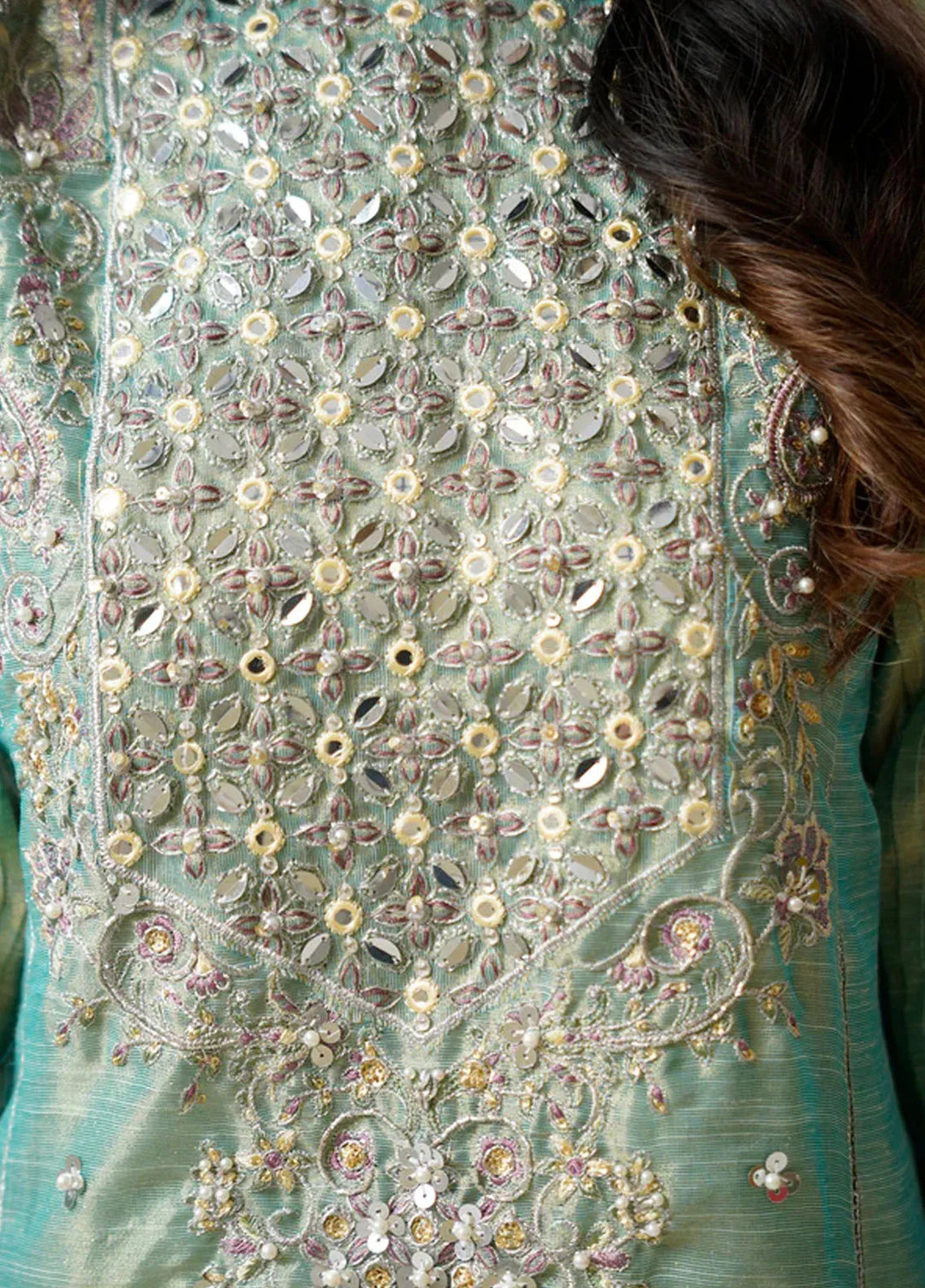 Kross Kulture Pret Embroidered Tissue Masoori 3 Piece Suit Alora KLX- 00525