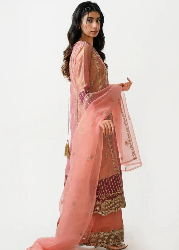 Kross Kulture Pret Embroidered Tissue Masoori 3 Piece Suit Mysa KLX- 00526