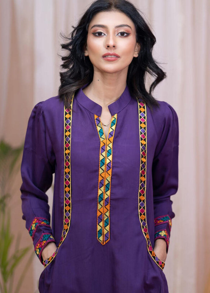 Kross Kulture Formal Pret Embroidered Viscose Shirt KB-21347