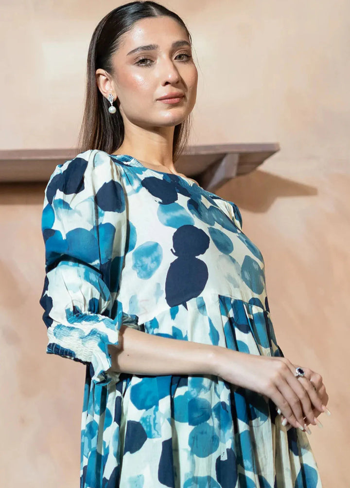 Kross Kulture Pret Printed Lawn Kurti Blueberry KGL-00980