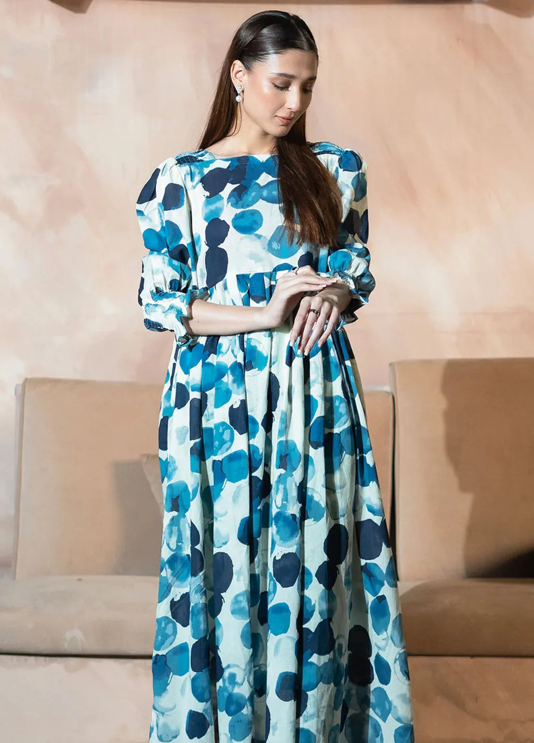 Kross Kulture Pret Printed Lawn Kurti Blueberry KGL-00980