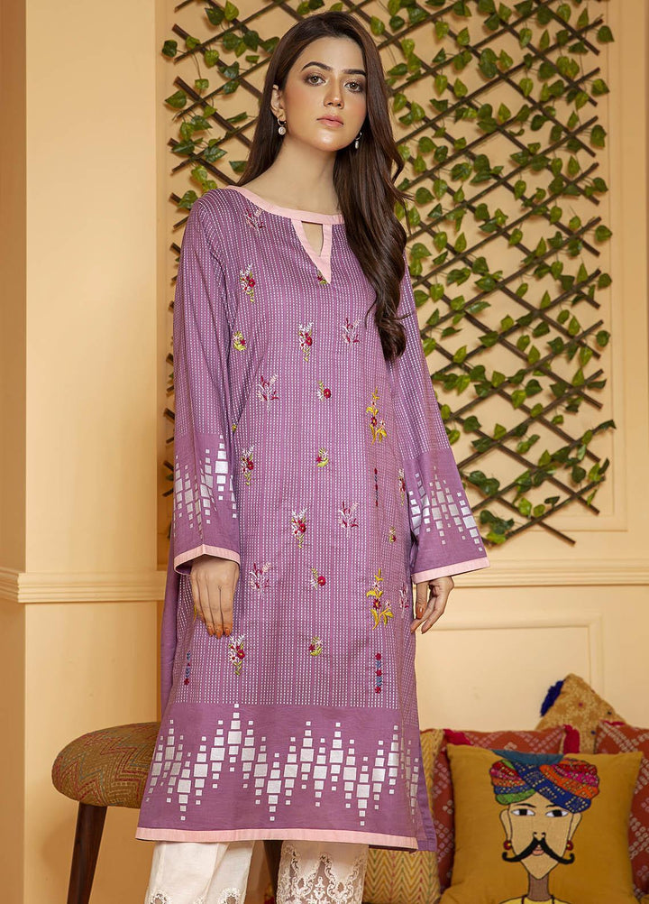 Kross Kulture Embroidered Lawn Stitched Kurtis KB-20486 L-Purple