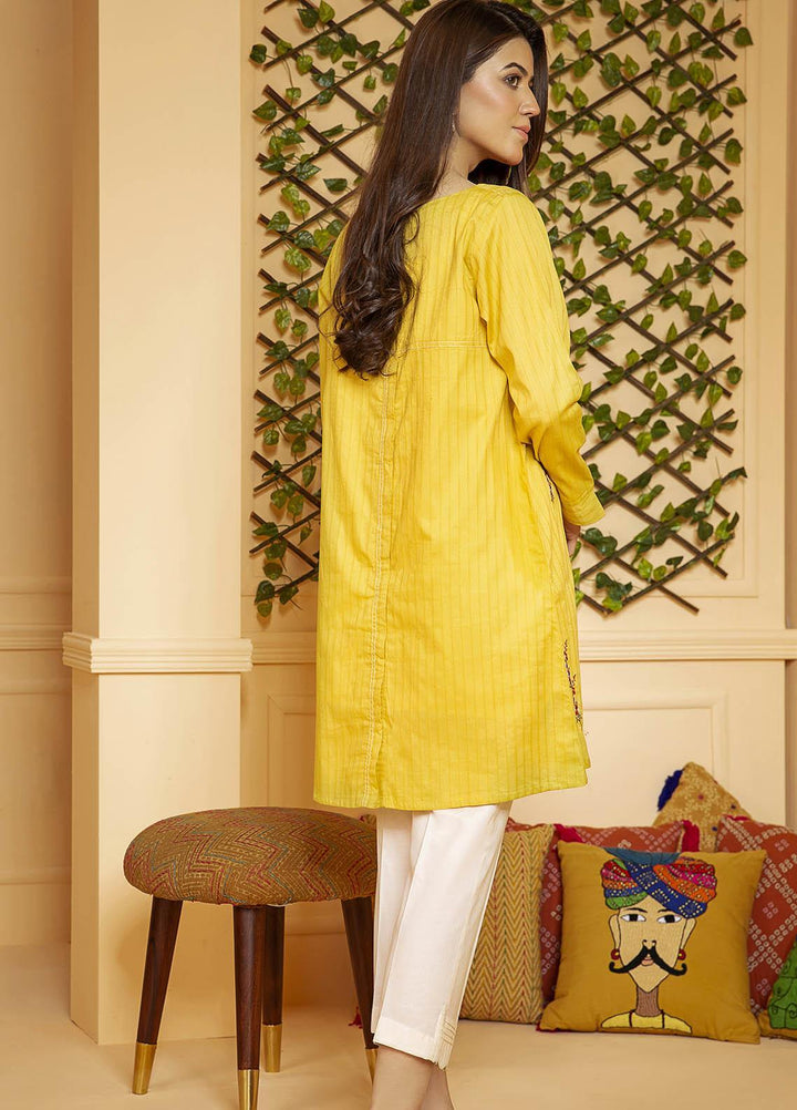 Kross Kulture Embroidered Cotton Stitched Kurtis KB-21049 Olive