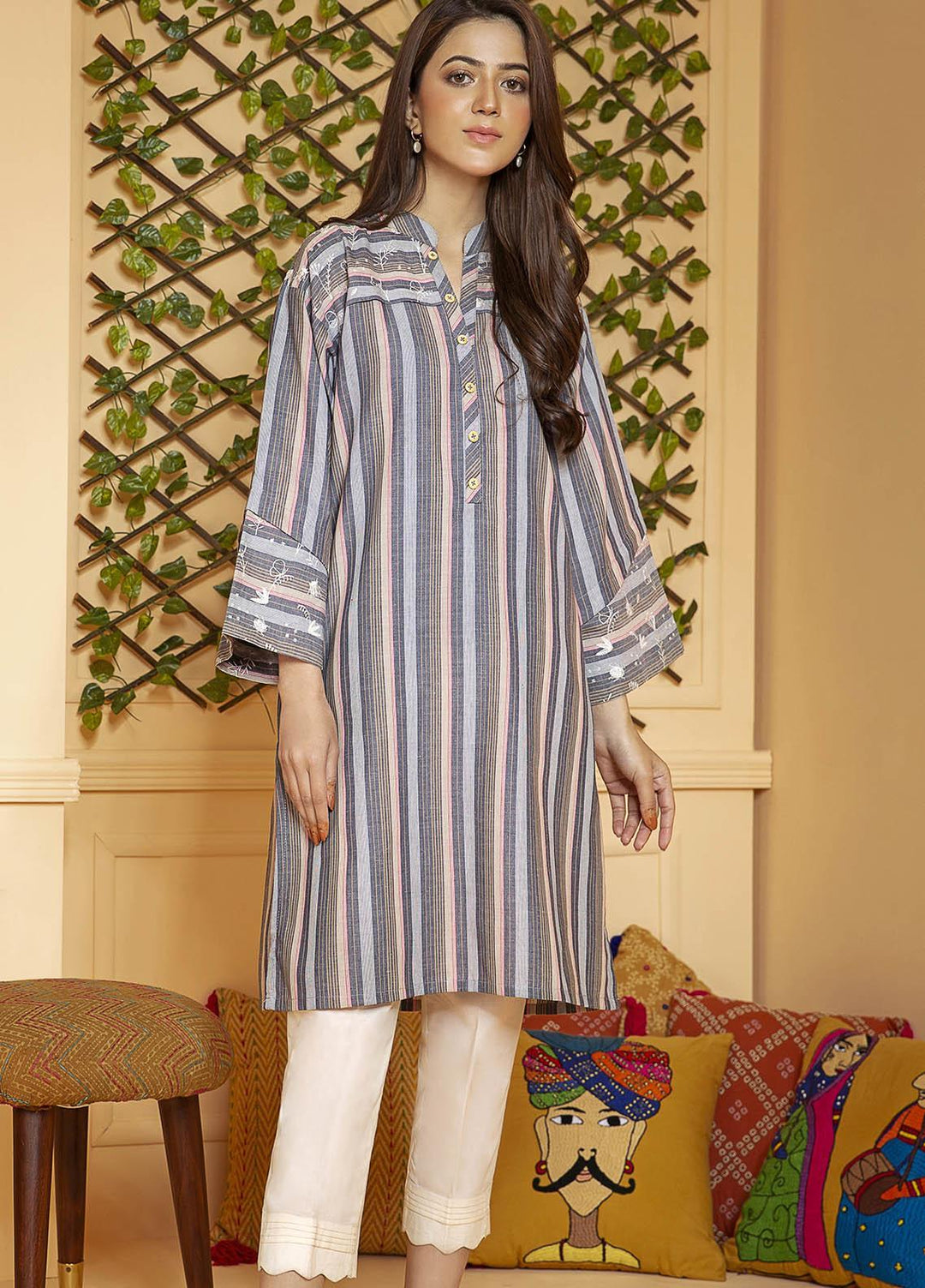 Kross Kulture Embroidered Cotton Stitched Kurtis KB-21080