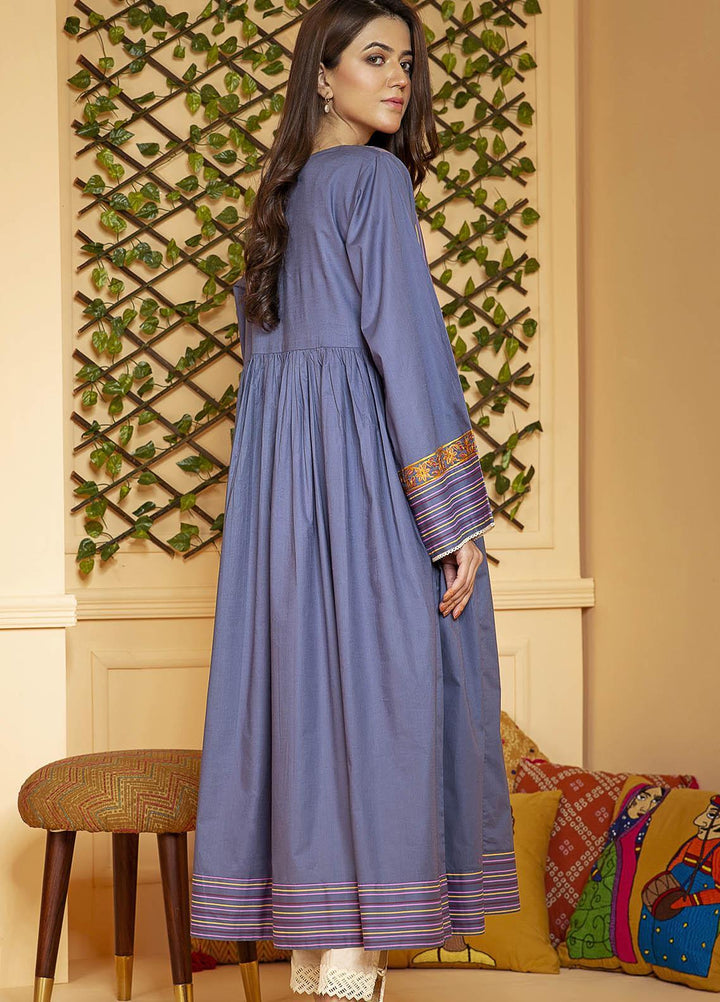 Kross Kulture Embroidered Cotton Stitched Kurtis KB-21113 Blue