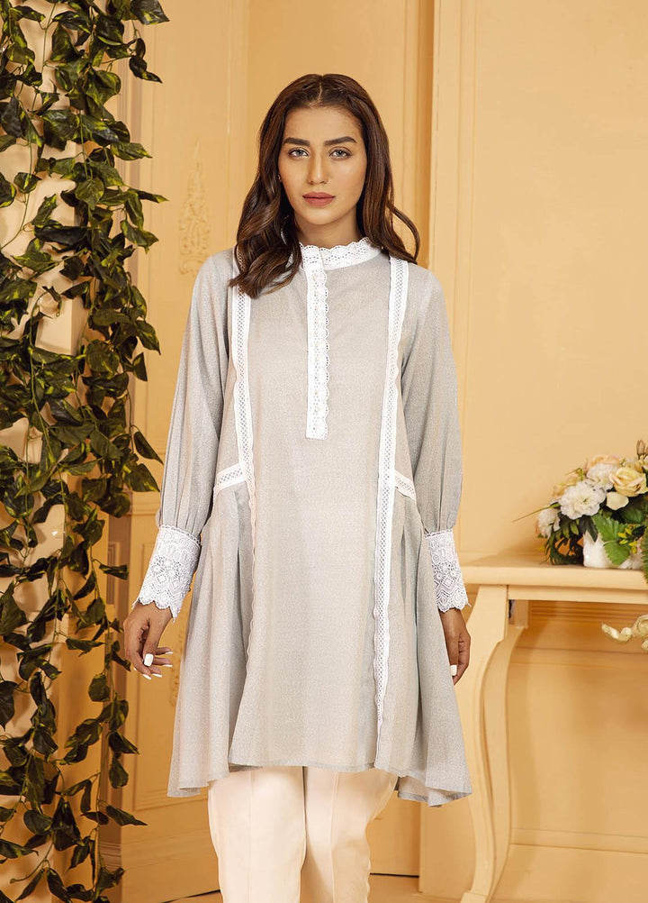 Kross Kulture Embroidered Karandi Stitched Kurtis KB-21196 Sky Blue