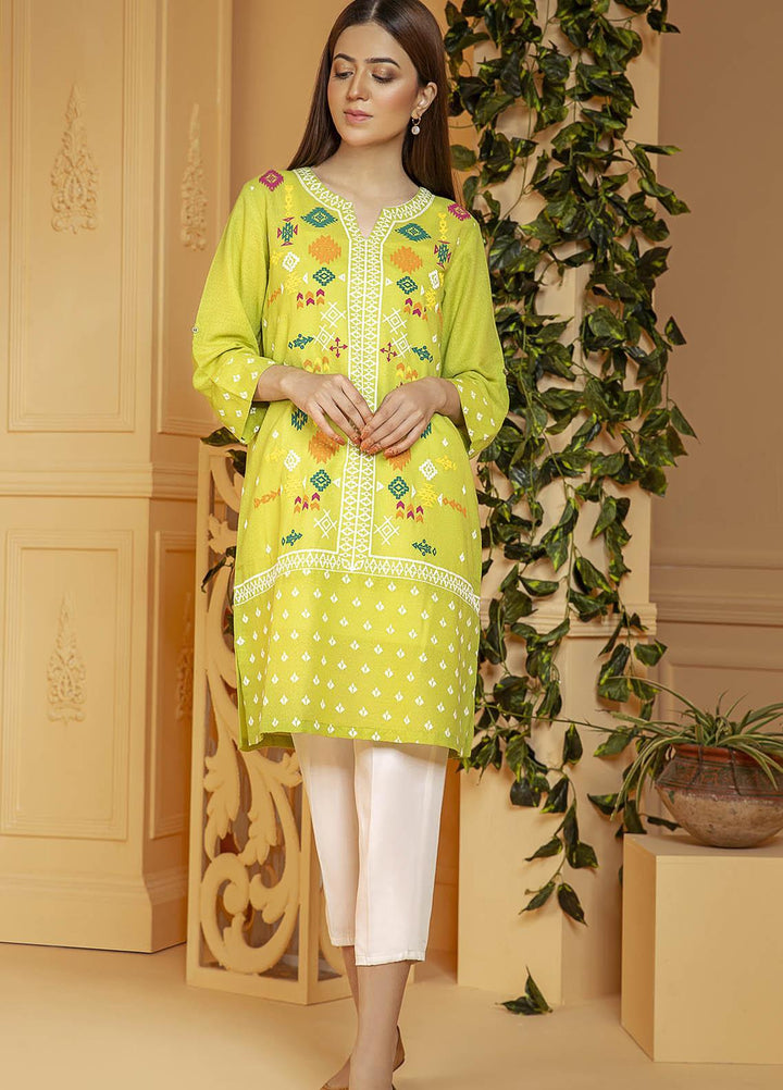 Kross Kulture Embroidered Karandi Stitched Kurtis KE-21028 P Green