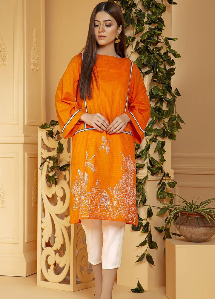 Kross Kulture Printed Cotton Stitched Kurtis KE-21029 Orange