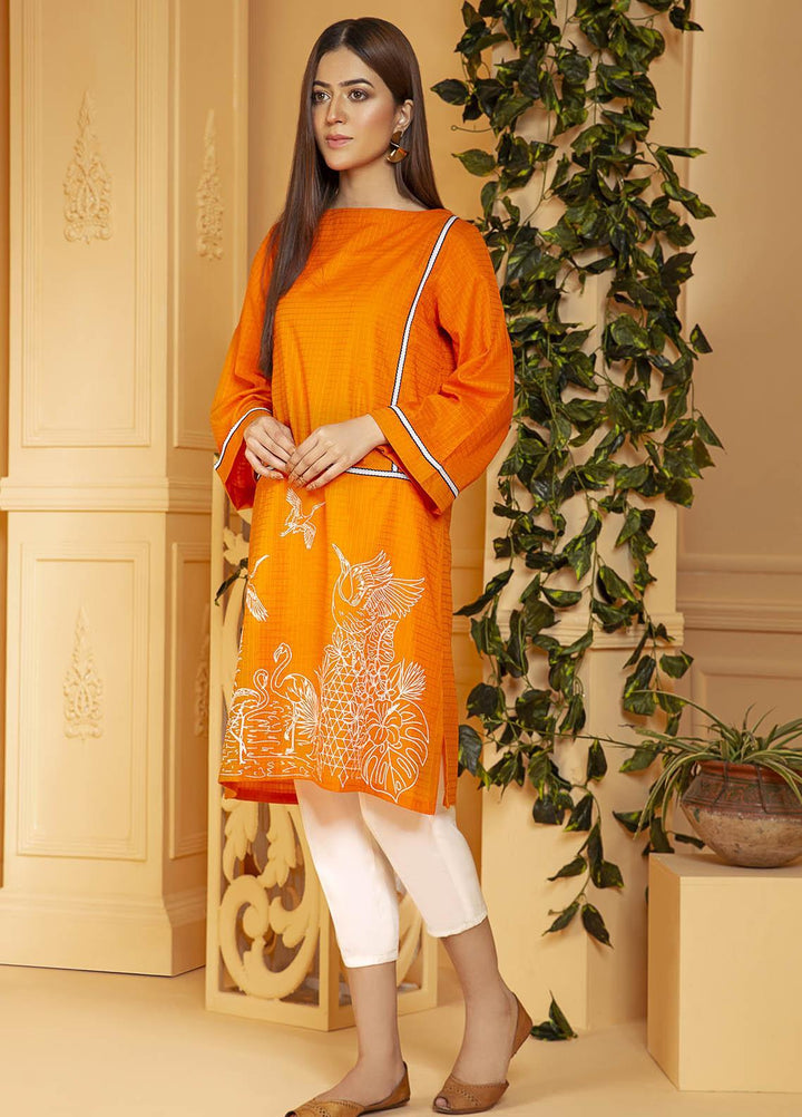 Kross Kulture Printed Cotton Stitched Kurtis KE-21029 Orange