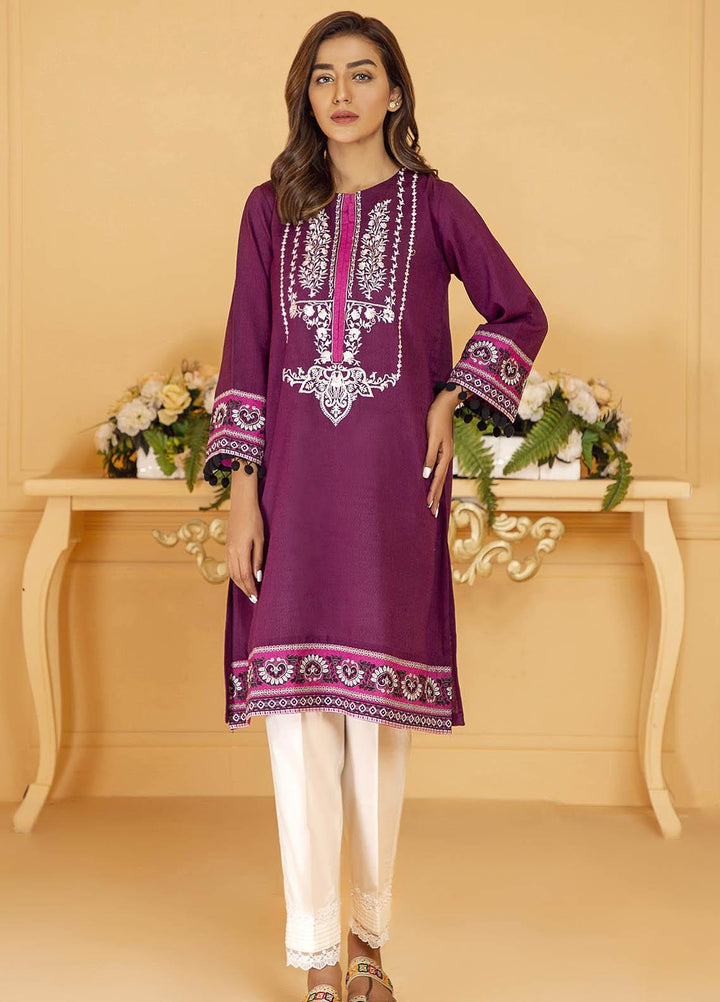 Kross Kulture Embroidered Karandi Stitched Kurtis KE-21044 Purple