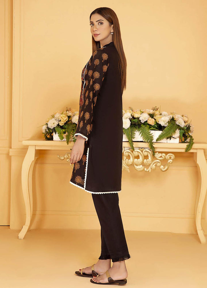 Kross Kulture Embroidered Cotton Stitched Kurtis KE-21066 Black