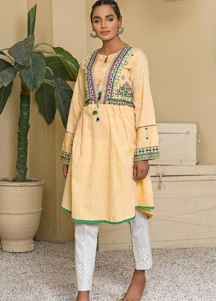 Kross Kulture Casual Pret Embroidered Cotton Shirt KB-21088 Beige