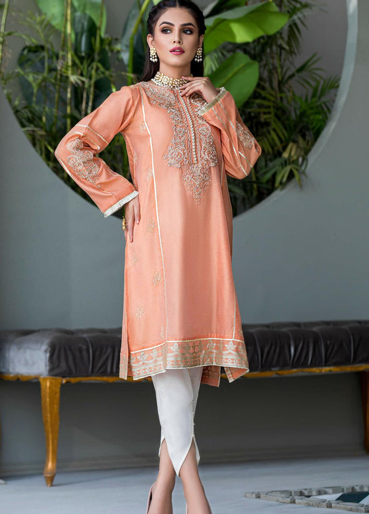 Kross Kulture Embroidered Cotton Net Stitched Kurtis KE-20690 Orange