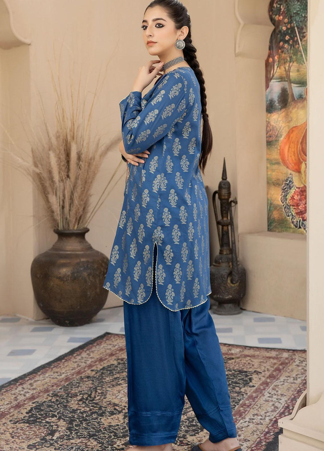 Kross Kulture Casual Pret  Jacquard Shirt KEE2-22309 Blue