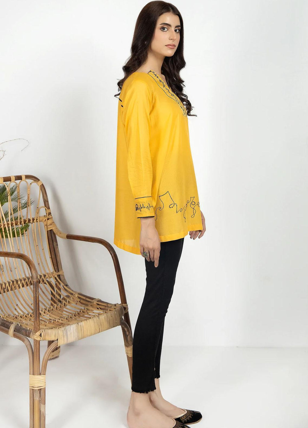 Kross Kulture Casual Pret  Cambric Shirt KKB-157 Yellow