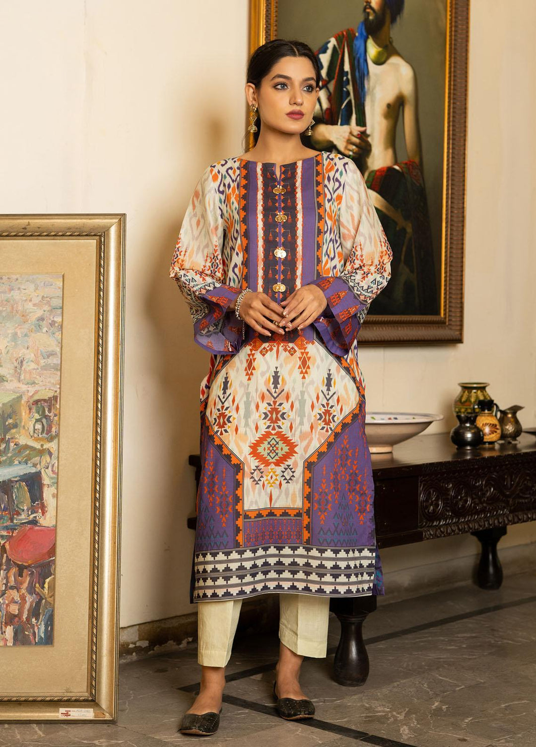 Kross Kulture Printed Lawn  Unstitched Shirt KK22RKU SU1-12 - Summer Collection