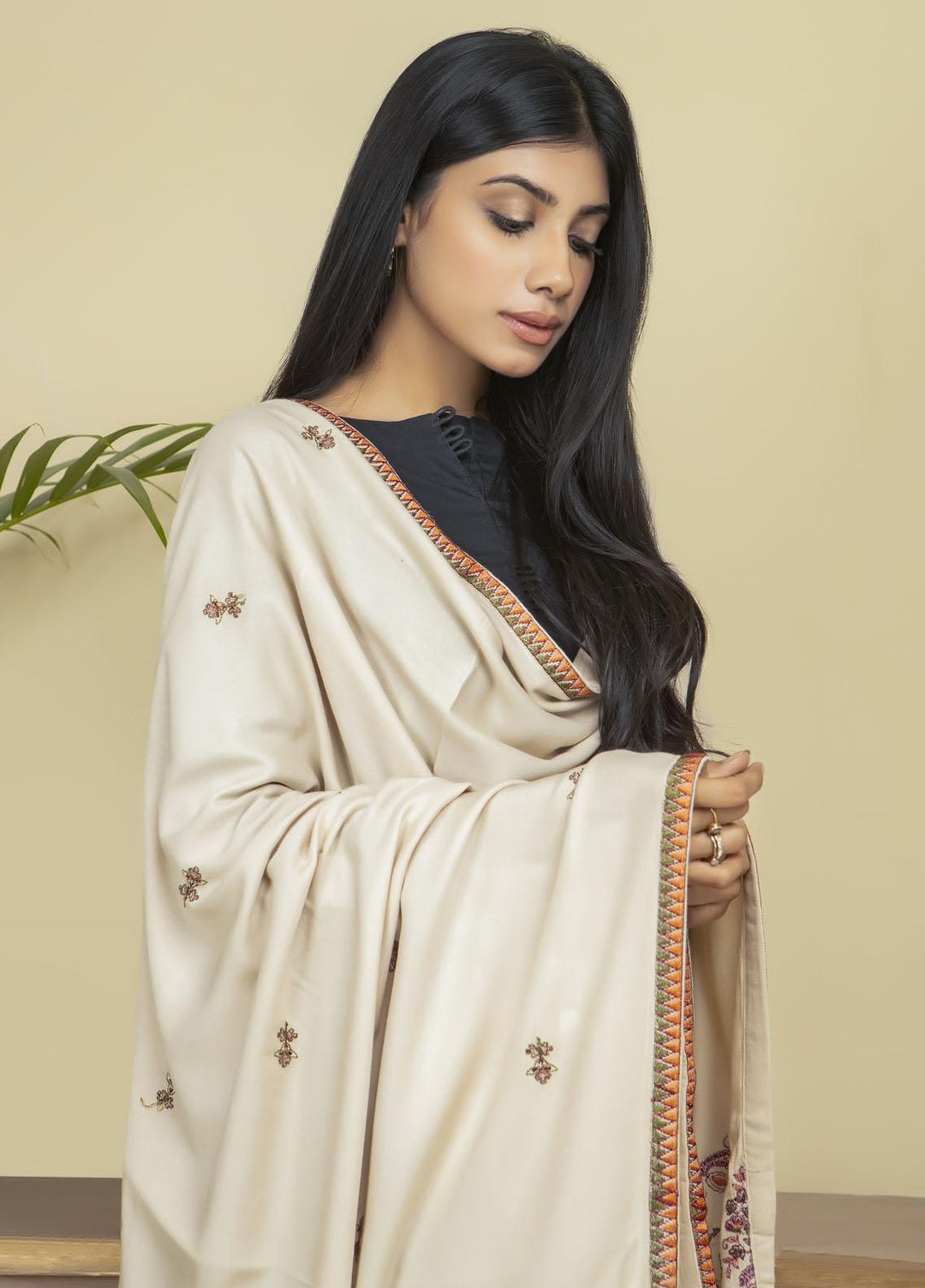 Kross Kulture Embroidered Marina Shawl KK21SBS KSH-21010 - Marina Shawls