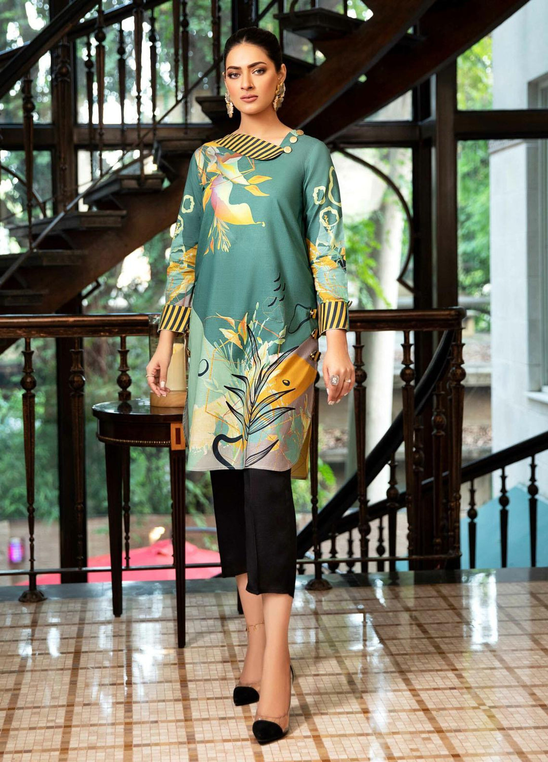 Kross Kulture Printed Cambric  Unstitched Shirt KK21UP PW-02 - Winter Collection