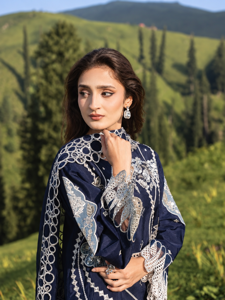 Dastaan by Zebtan Unstitched Embroidered Tassal Silk 3 Piece Suit ZB26UD DZ-01 - Festive Collection