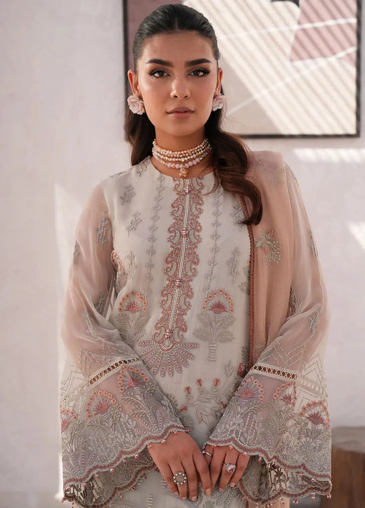 Kuch Khas By Flossie Embroidered Chiffon Suit Unstitched 3 Piece FL24K K-1501 Mia - Luxury Collection