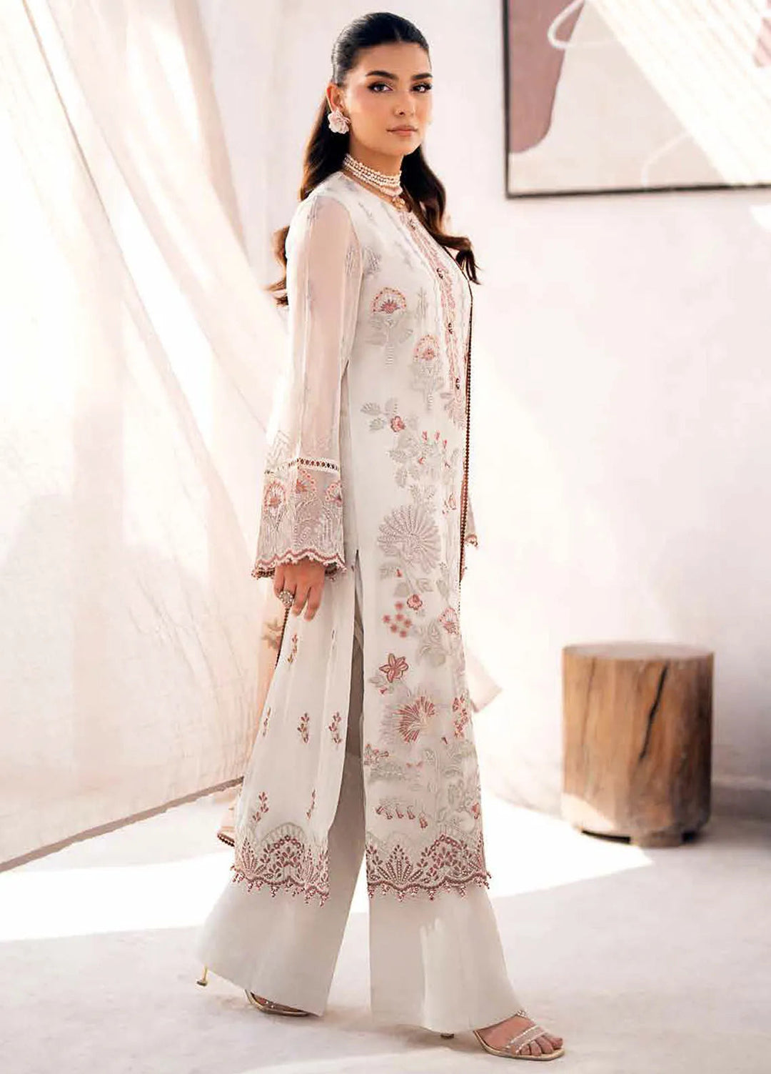 Kuch Khas By Flossie Embroidered Chiffon Suit Unstitched 3 Piece FL24K K-1501 Mia - Luxury Collection