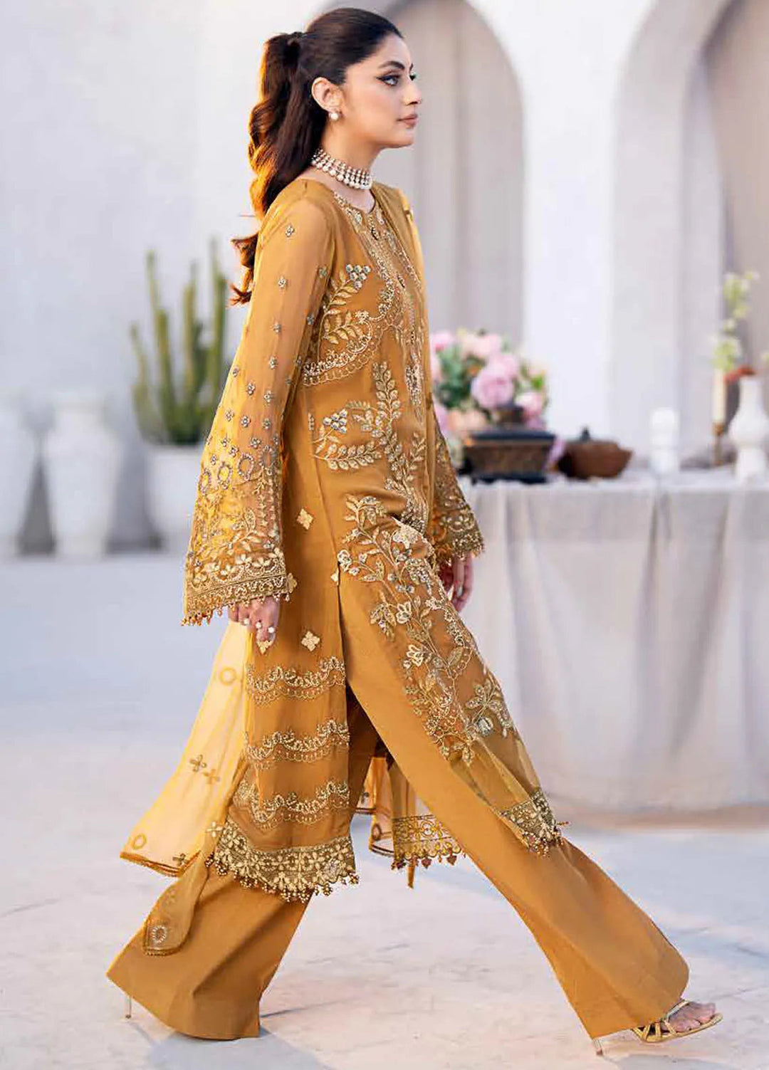 Kuch Khas By Flossie Embroidered Chiffon Suit Unstitched 3 Piece FL24K K-1503 Diane - Luxury Collection