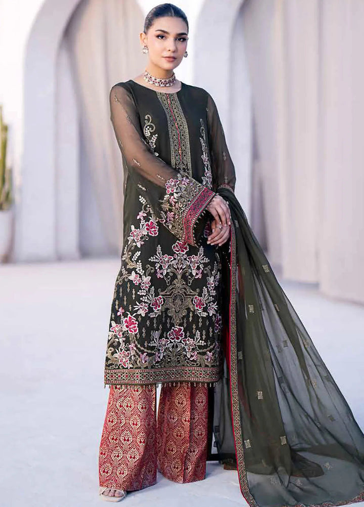Kuch Khas By Flossie Embroidered Chiffon Suit Unstitched 3 Piece FL24K K-1504 Raha - Luxury Collection